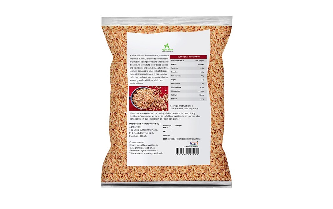 Agrovation Khapli Whole Wheat    Pack  2500 grams